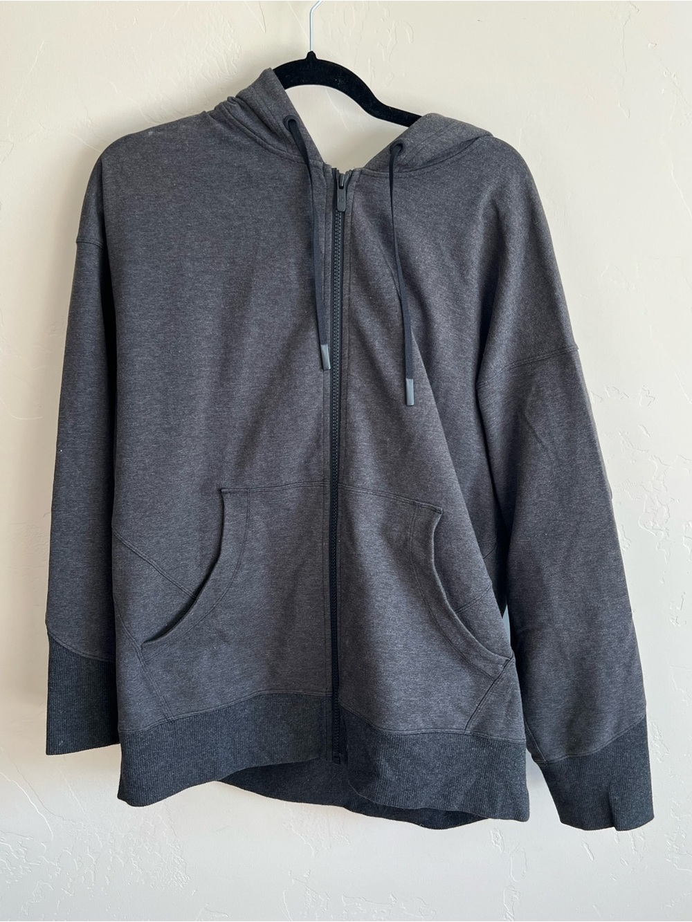 lululemon All Yours Zip Hoodie Heathered Charcoal Gray Size 12